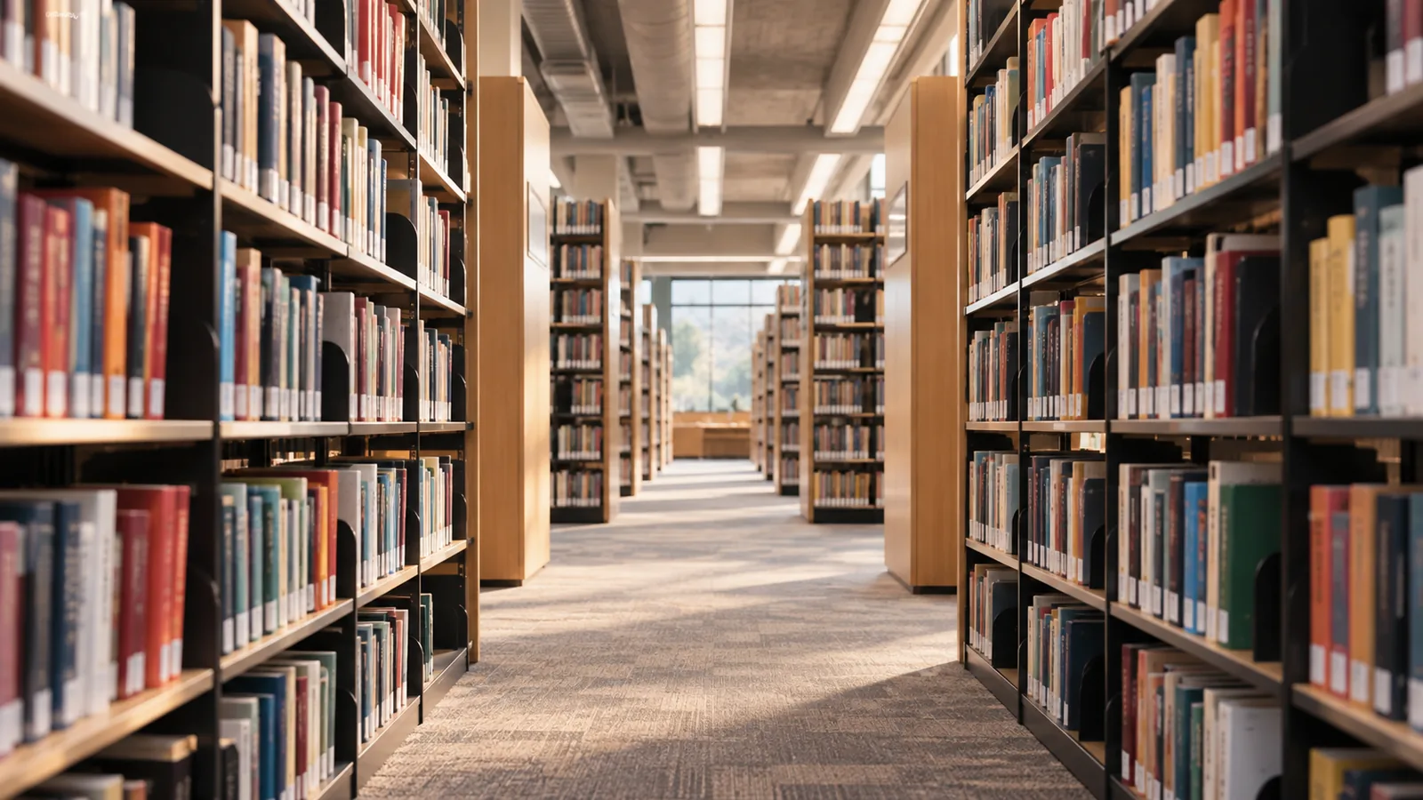 図書館の通路の様子を写したカバー写真